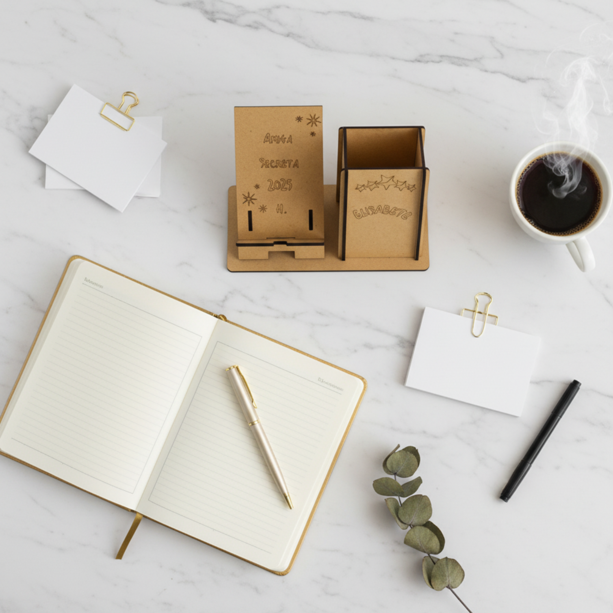 Conjunto Porta-Telemóvel e Porta-Canetas Personalizado