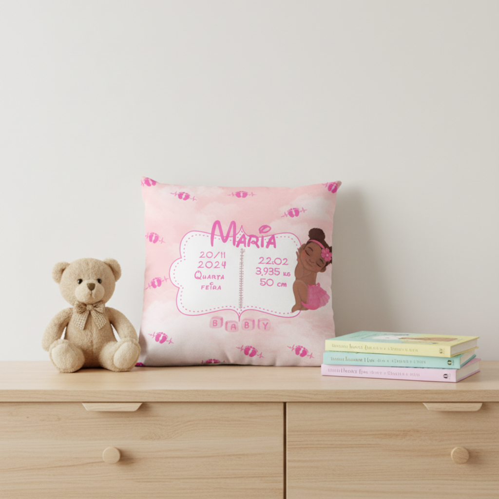 Almofada Personalizada Bebé – Dados de Nascimento