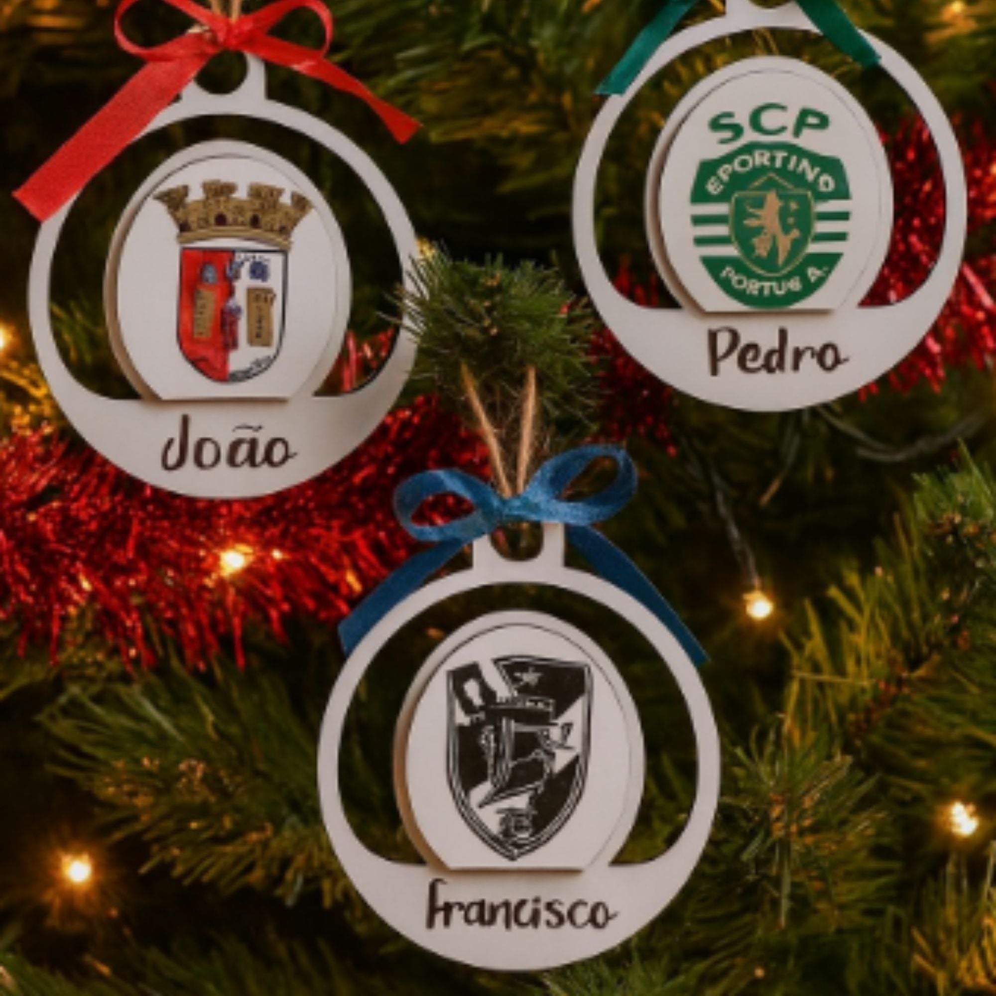 Bola natal com Simbolo de Clubes